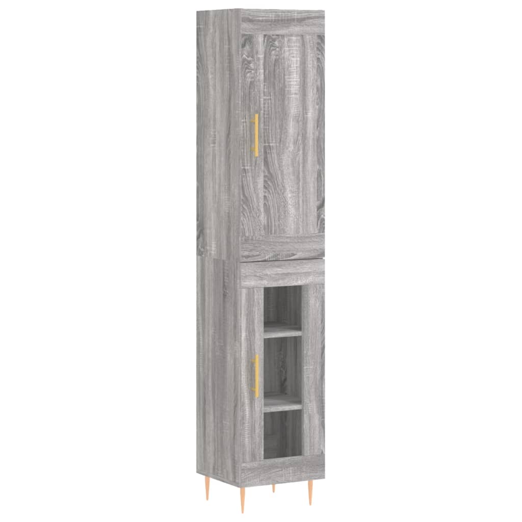 vidaXL Highboard Grey Sonoma 34.5x34x180 cm Engineered Wood