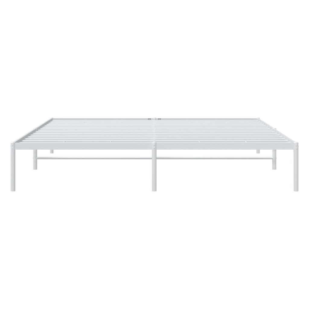 vidaXL Metal Bed Frame without Mattress White 183x213 cm