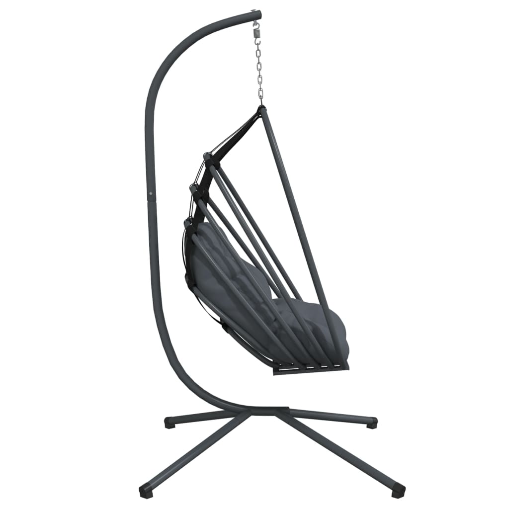 vidaXL Hanging Egg Chair with Stand Anthracite Steel