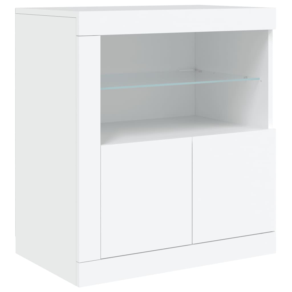 vidaXL Sideboard with LED Lights White 60.5x37x67 cm