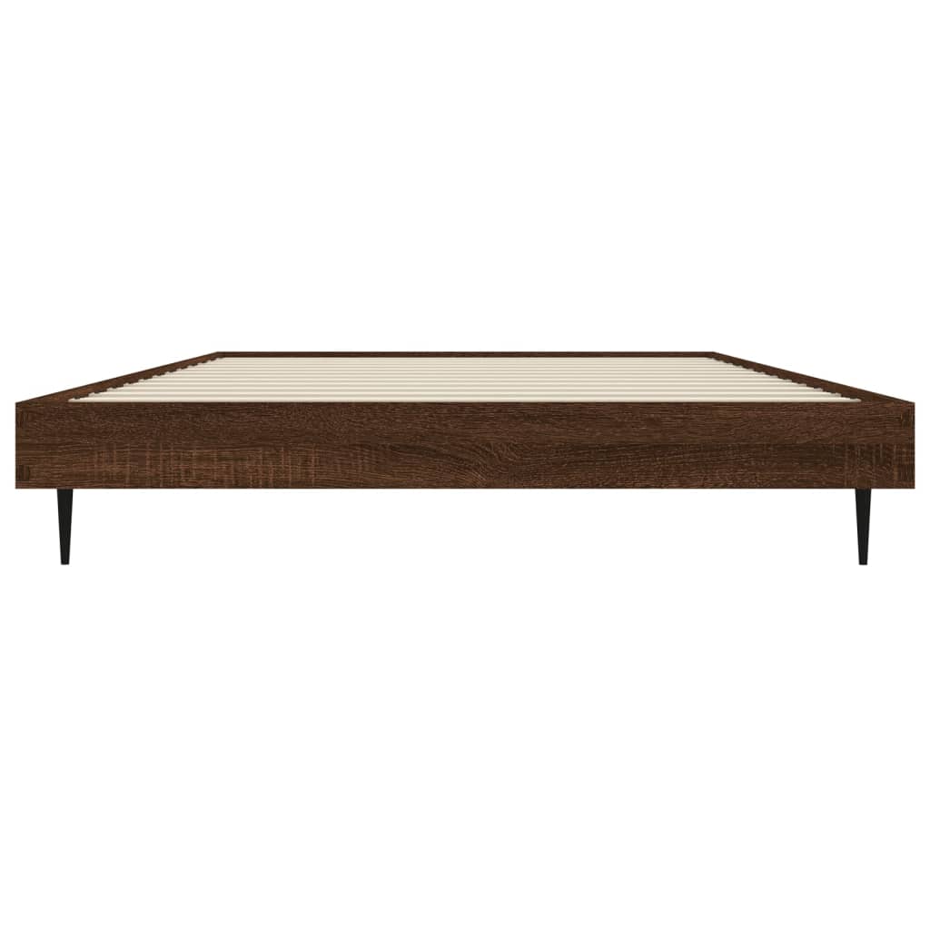 vidaXL Bed Frame without Mattress Brown Oak 90x200 cm Engineered Wood