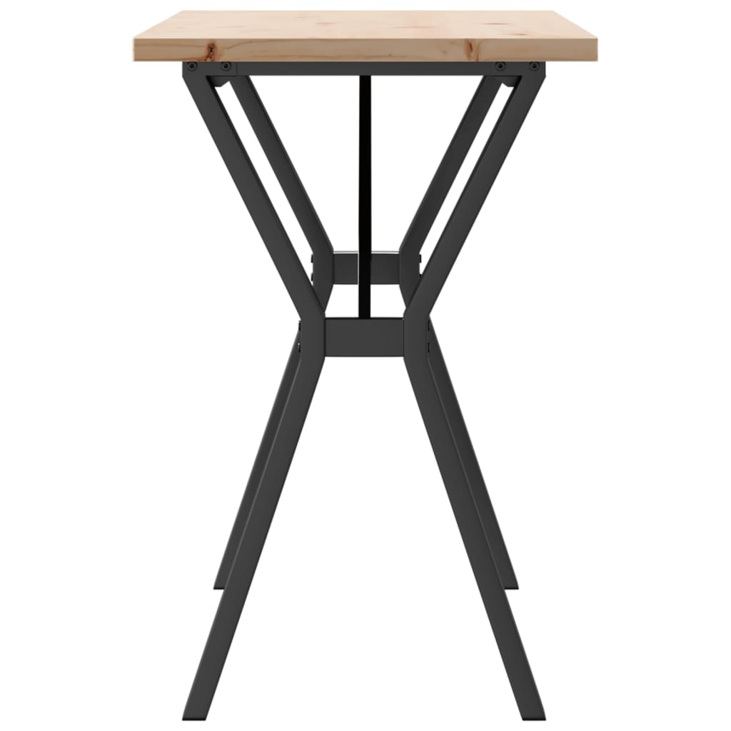 vidaXL Dining Table Y-Frame 100x50x75.5 cm Solid Wood Pine and Cast Iron