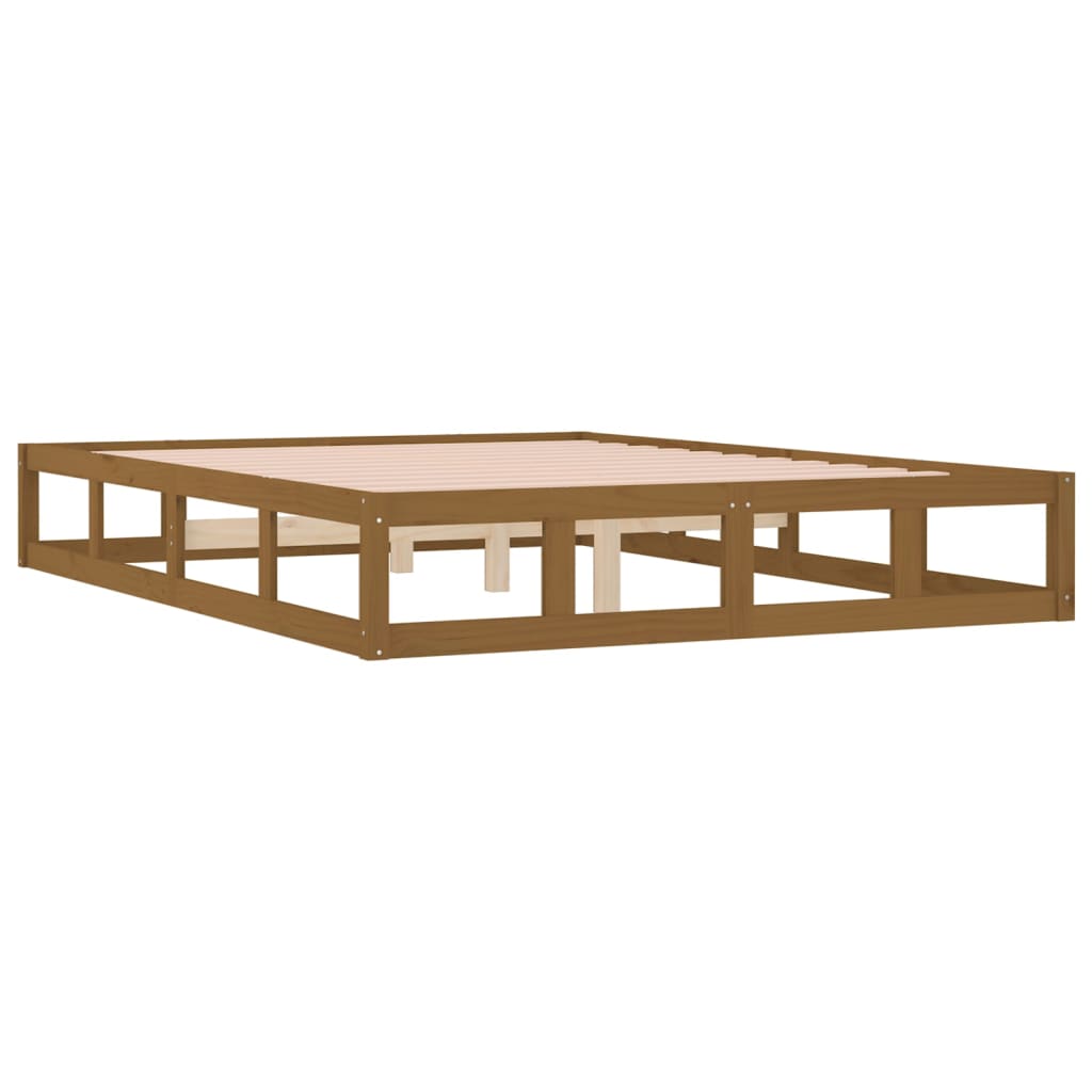 vidaXL Bed Frame without Mattress Honey Brown 200x200 cm Solid Wood