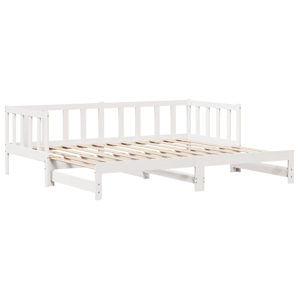 vidaXL Daybed with Trundle and Drawers without Mattress White 80x200 cm