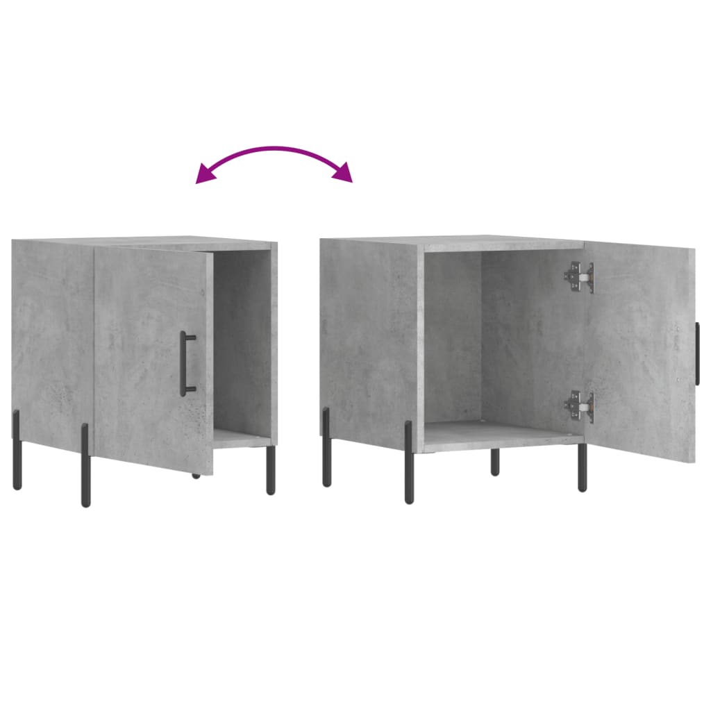 vidaXL Bedside Cabinets 2 pcs Concrete Grey 40x40x50 cm Engineered Wood