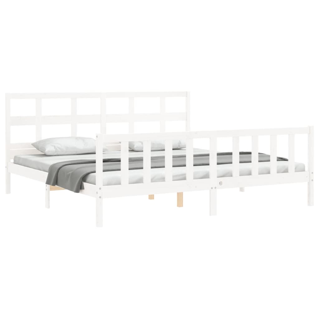 vidaXL Bed Frame without Mattress White 200x200 cm Solid Wood Pine