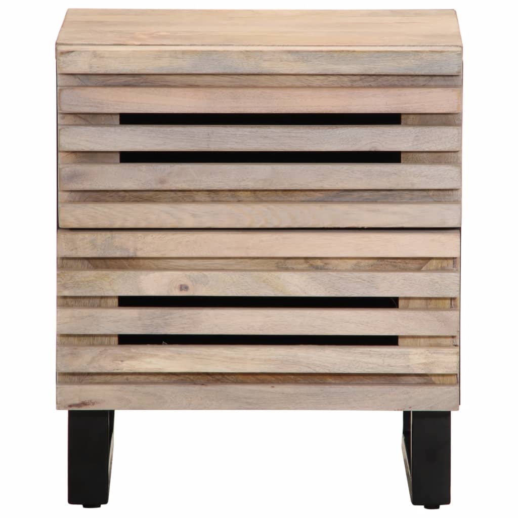 vidaXL Bedside Cabinets 2 pcs 40x33x46 cm Solid Wood Bleached Mango