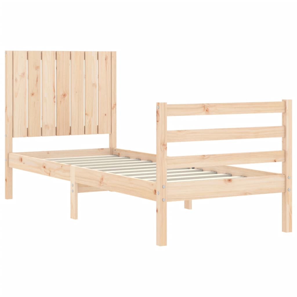 vidaXL Bed Frame without Mattress Small Single Solid Wood