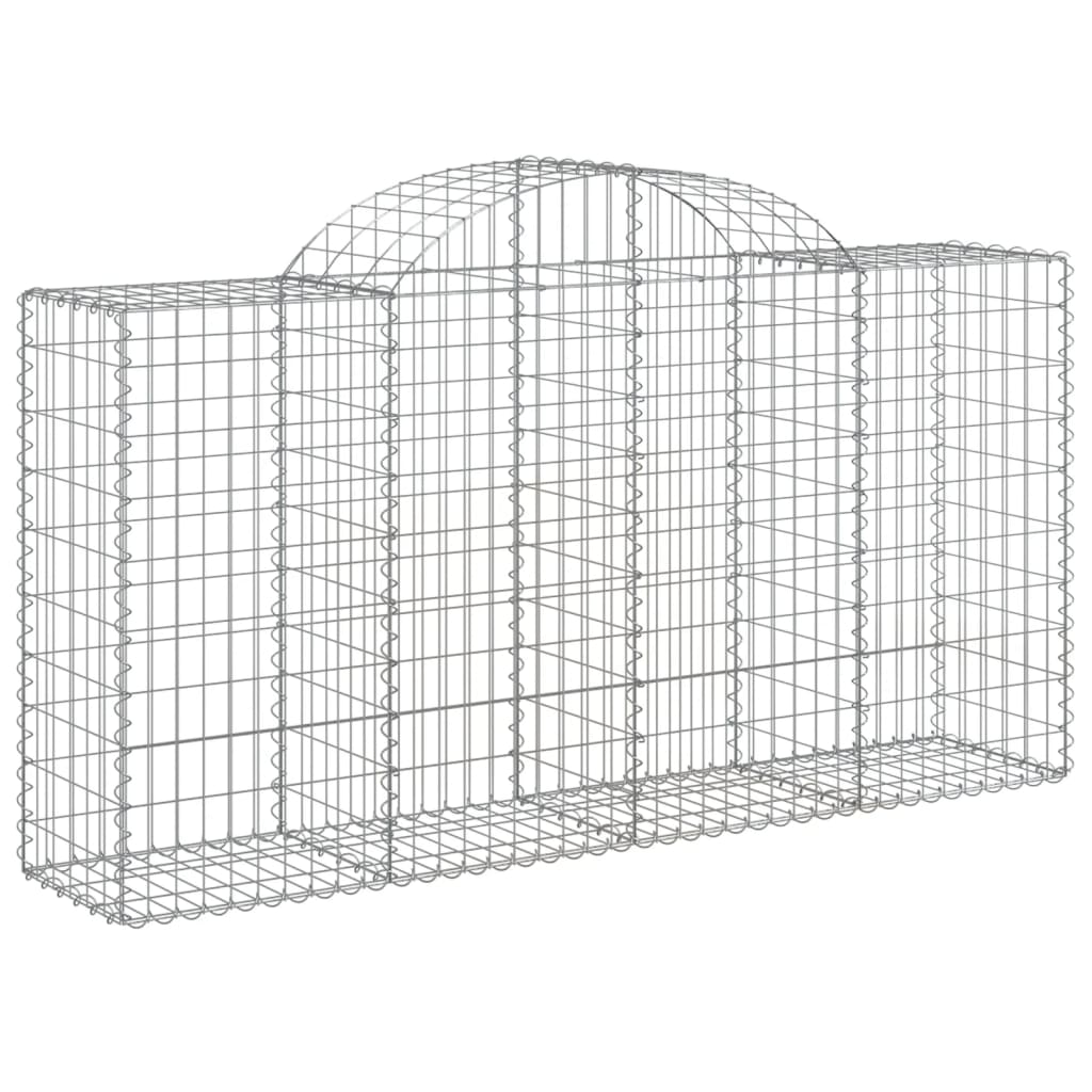 vidaXL Arched Gabion Baskets 15 pcs 200x50x100/120 cm Galvanised Iron