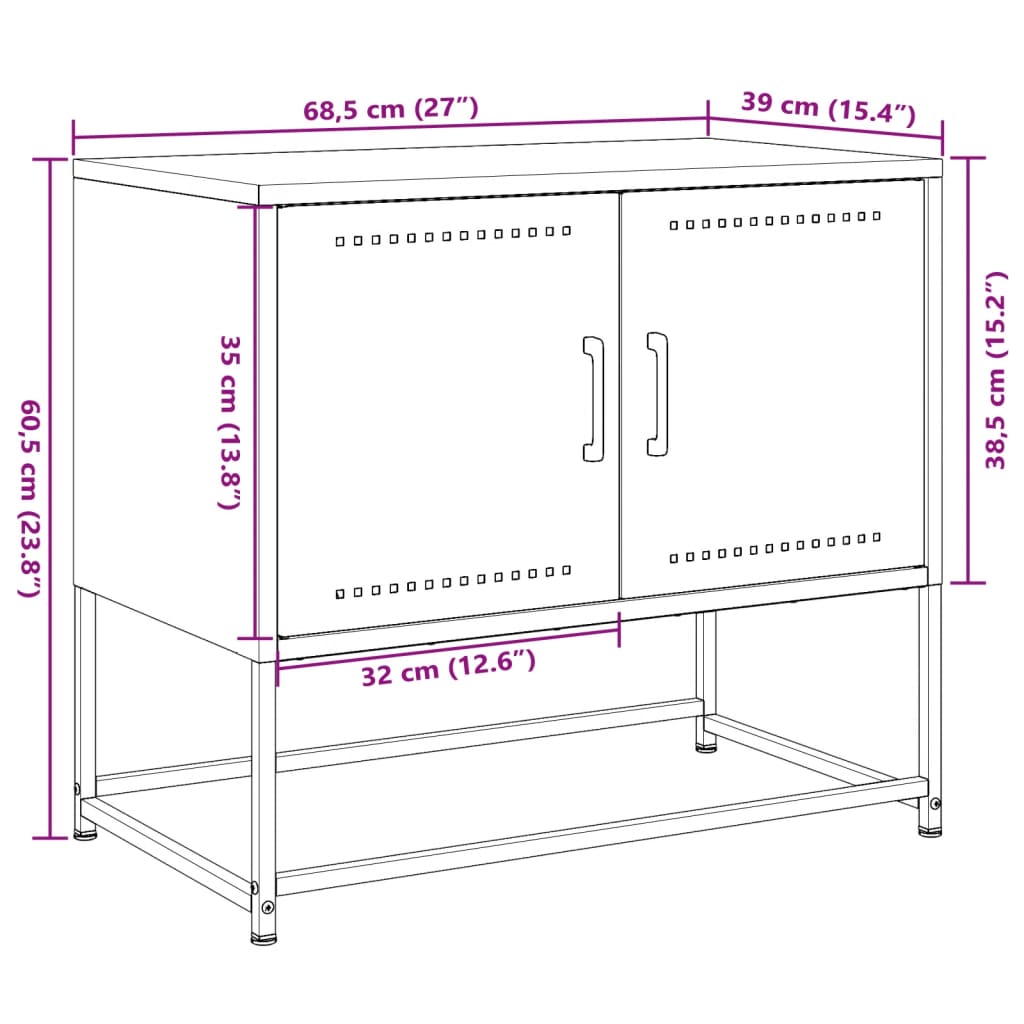 vidaXL TV Cabinet Anthracite 68.5x39x60.5 cm Steel