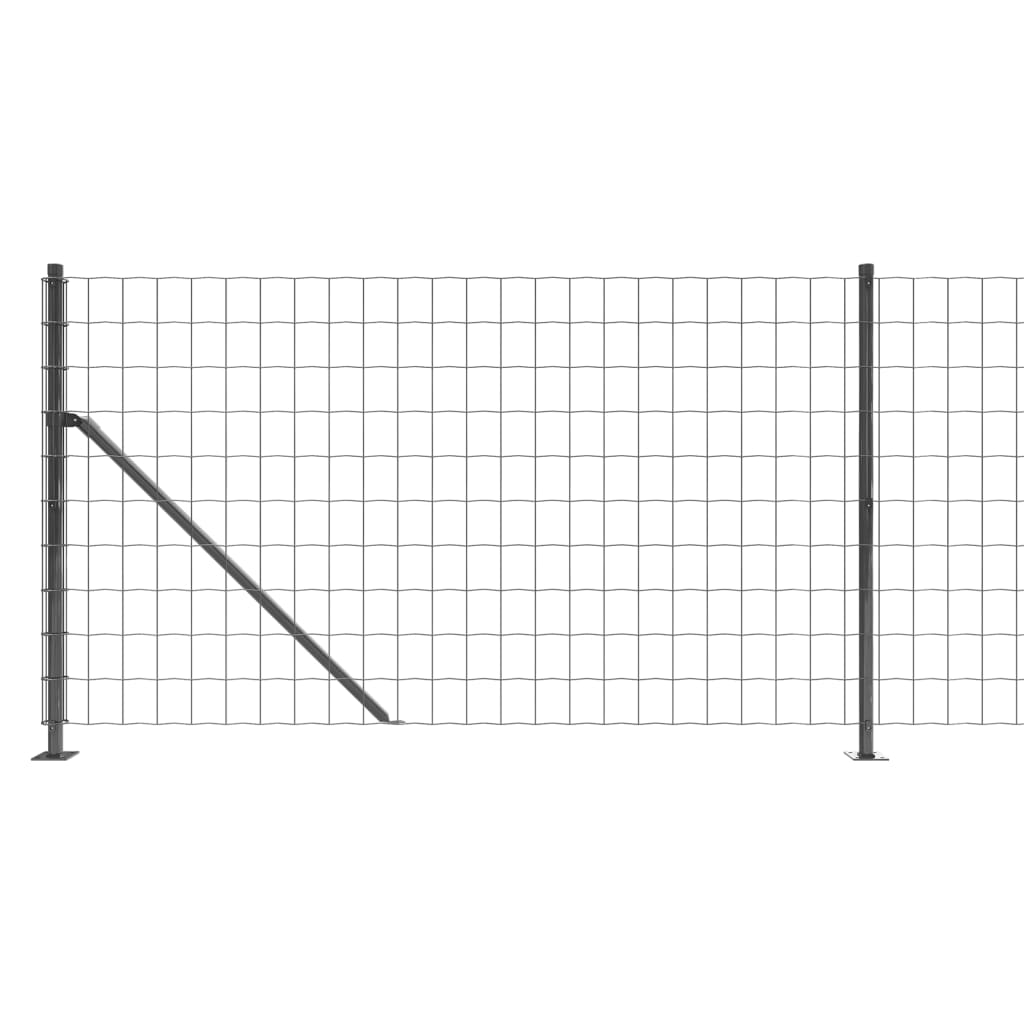 vidaXL Wire Mesh Fence with Flange Anthracite 0.8x10 m