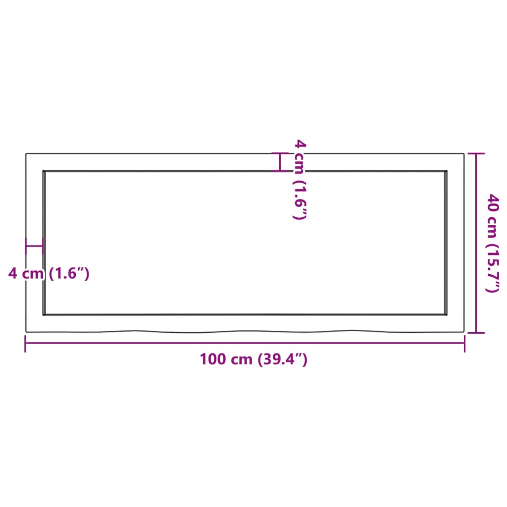 vidaXL Wall Shelf Light Brown 100x40x(2-4) cm Treated Solid Wood Oak