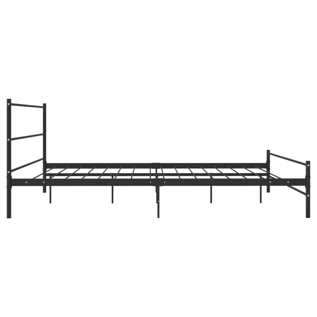 vidaXL Bed Frame without Mattress Black Metal 180x200 cm Super King