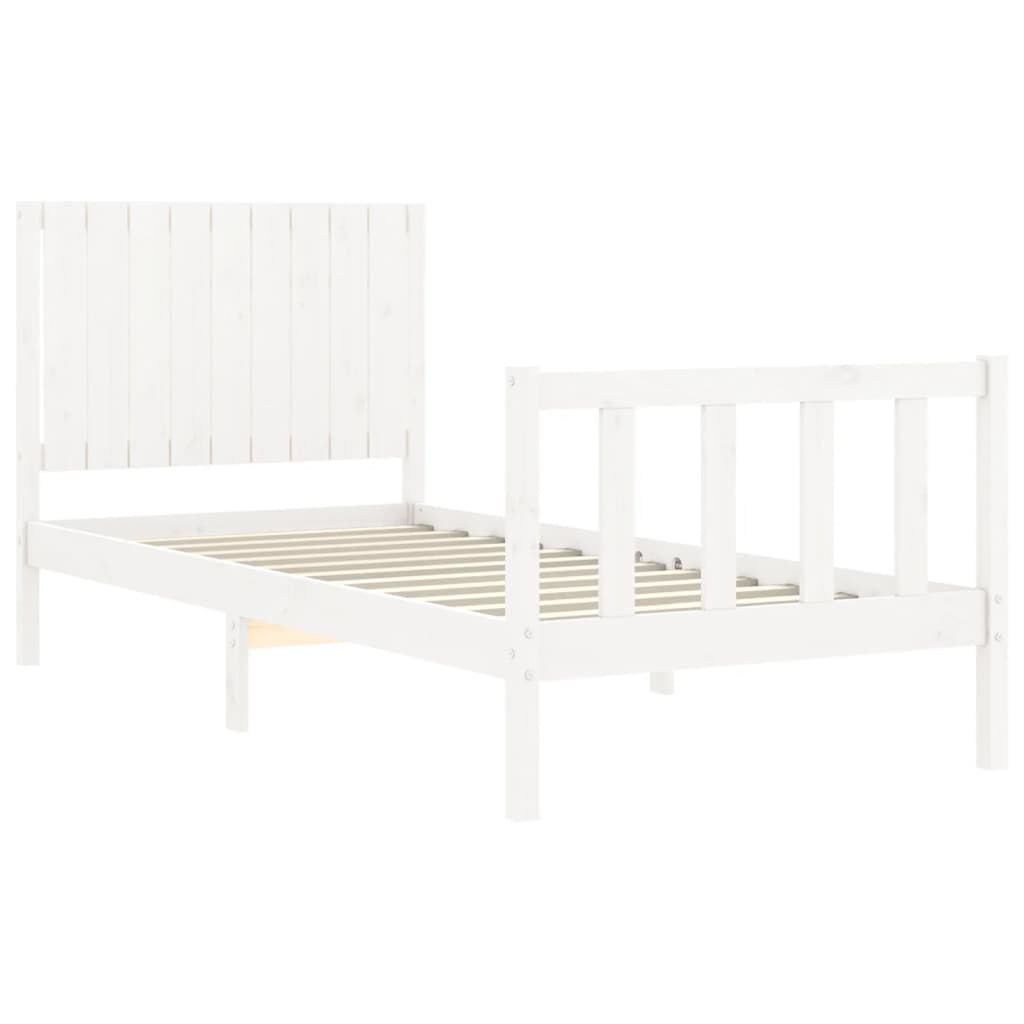 vidaXL Bed Frame without Mattress White 90x200 cm Solid Wood Pine