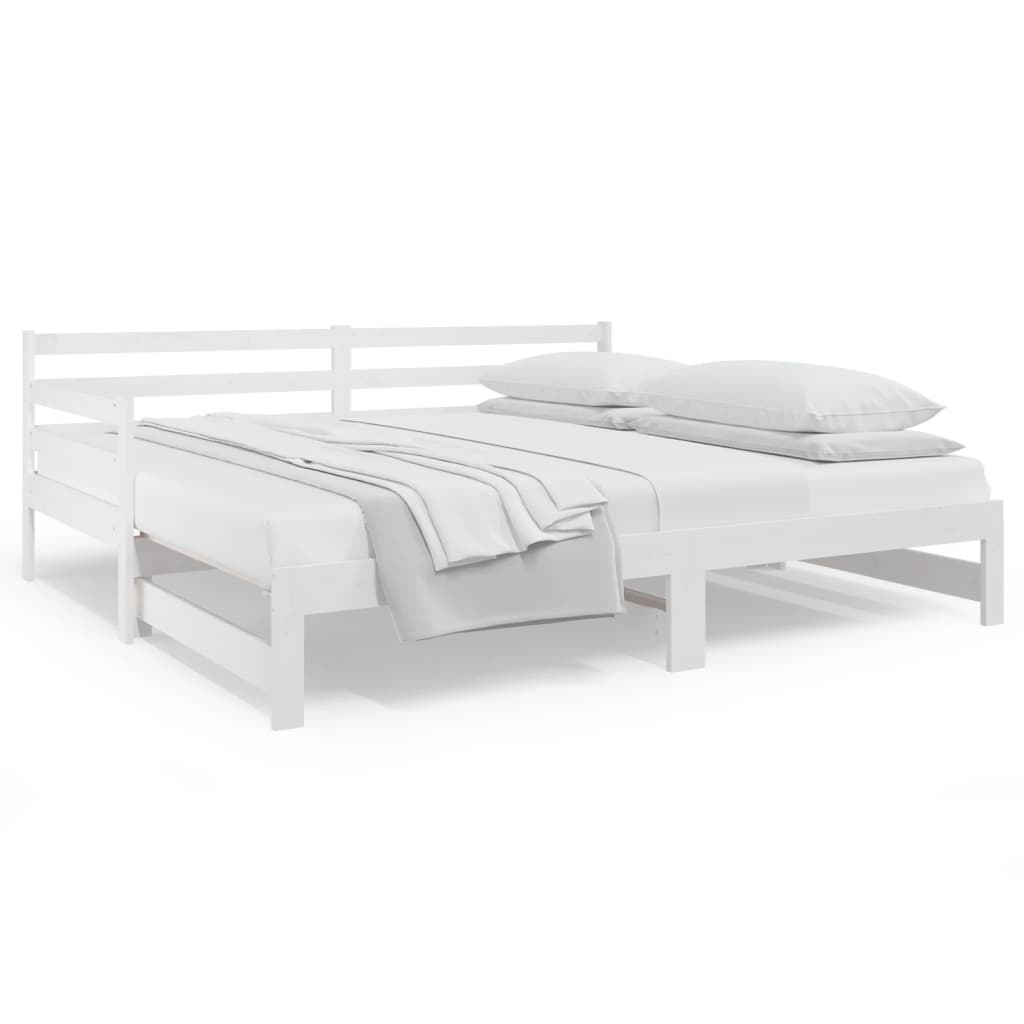 vidaXL Pull-out Day Bed without Mattress White 2x(90x190) cm