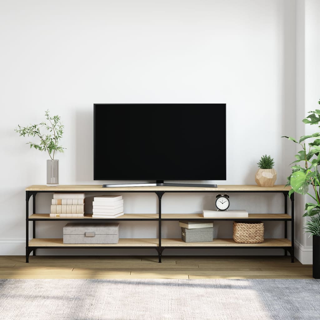 vidaXL TV Cabinet Sonoma Oak 180x30x50 cm Engineered Wood and Metal