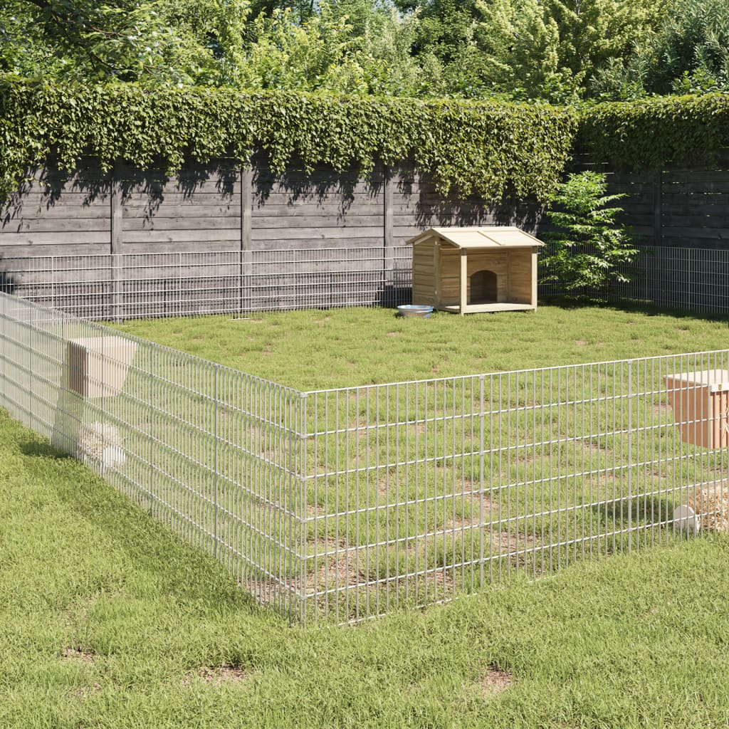 vidaXL Free Range Animal Enclosure 48-Panel 54x60 cm Galvanised Iron