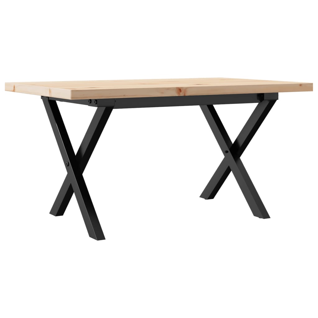 vidaXL Coffee Table X-Frame 80x50x40.5 cm Solid Wood Pine and Cast Iron