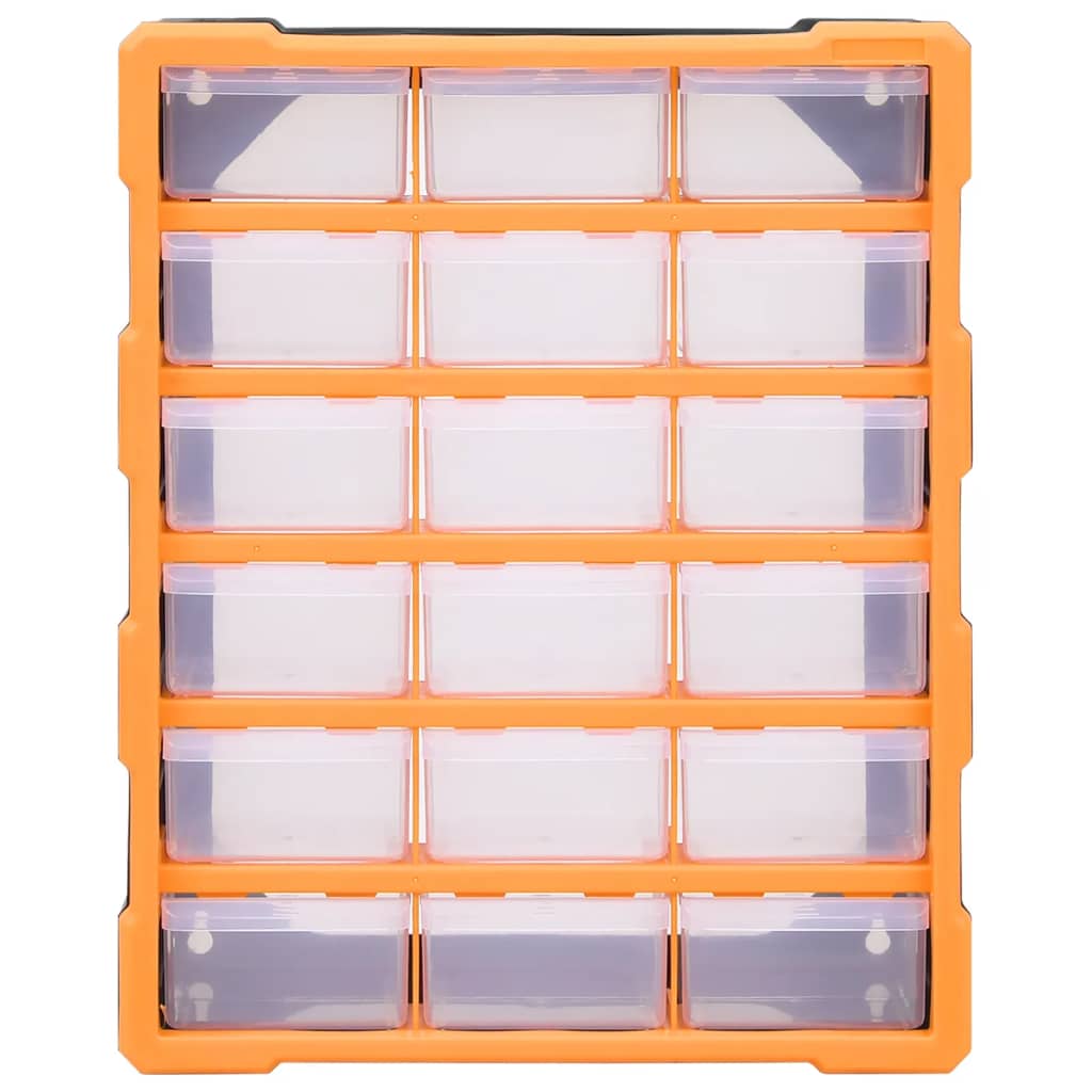 vidaXL Multi-drawer Organiser with 18 Middle Drawers 38x16x47 cm