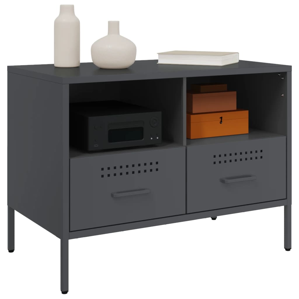 vidaXL TV Cabinet Anthracite 68x39x50.5 cm Steel