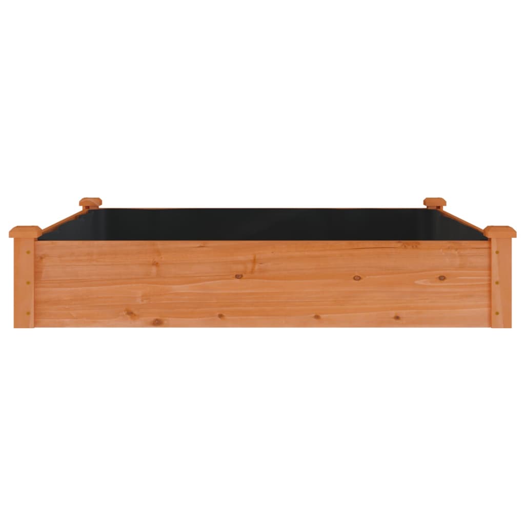 vidaXL Garden Raised Bed with Liner Brown 120x120x25 cm Solid Wood Fir