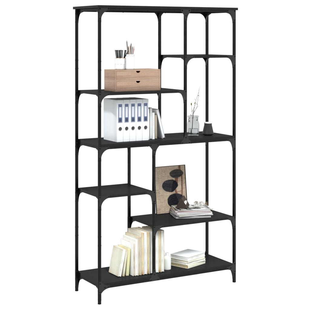 vidaXL Bookshelf Black 99x35.5x176 cm Engineered Wood and Steel