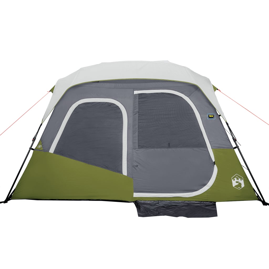 vidaXL Family Tent with LED 6-Person Light Green Quick Release