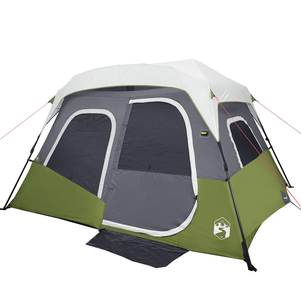 vidaXL Family Tent with LED 6-Person Light Green Quick Release