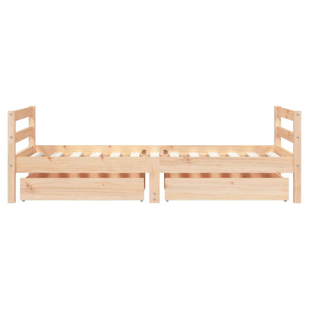 vidaXL Kids Bed Frame with Drawers 80x160 cm Solid Wood Pine