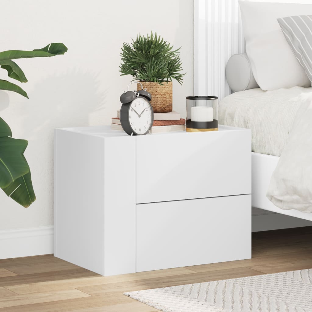 vidaXL Wall-mounted Bedside Cabinet White 45x30x35 cm