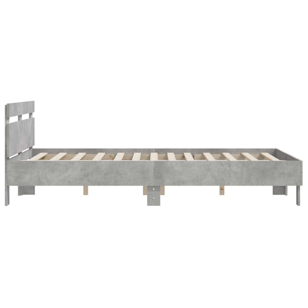 vidaXL Bed Frame without Mattress Concrete Grey 140x200 cm