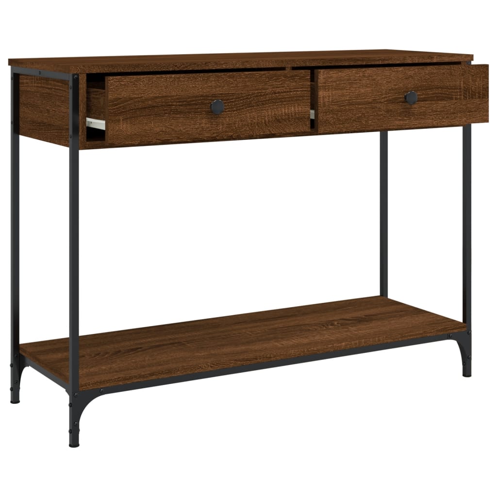 vidaXL Console Table Brown Oak 100x34.5x75 cm Engineered Wood