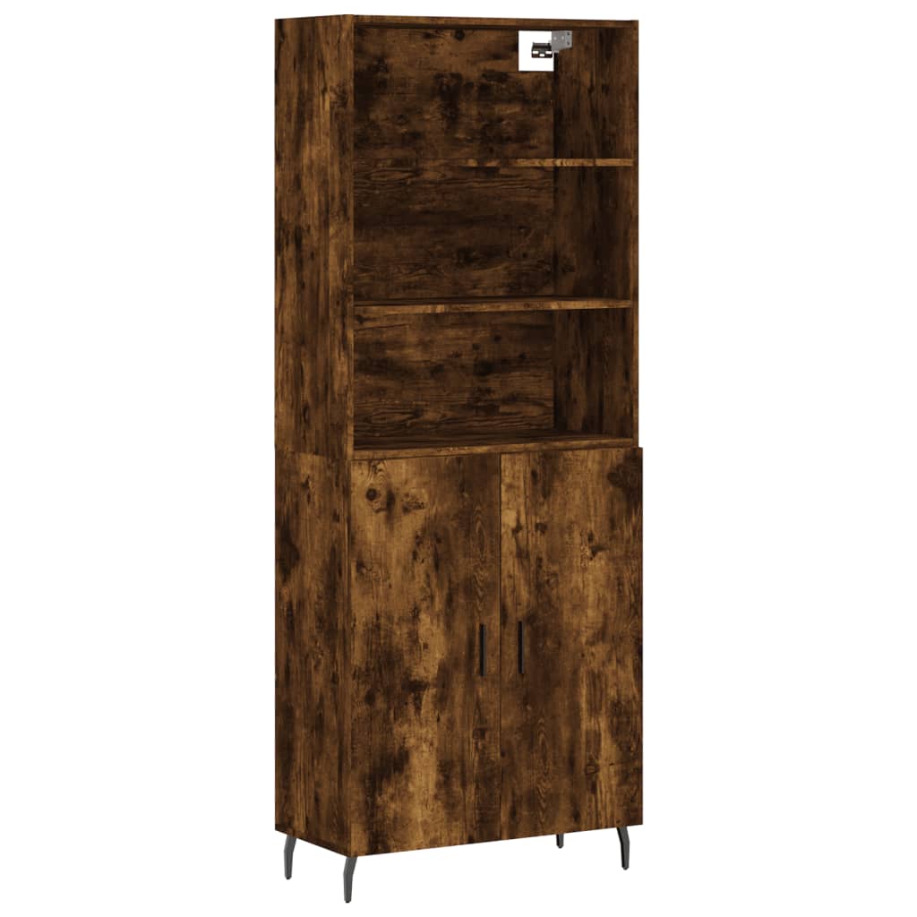 vidaXL Highboard Smoked Oak 69.5x34x180 cm Engineered Wood