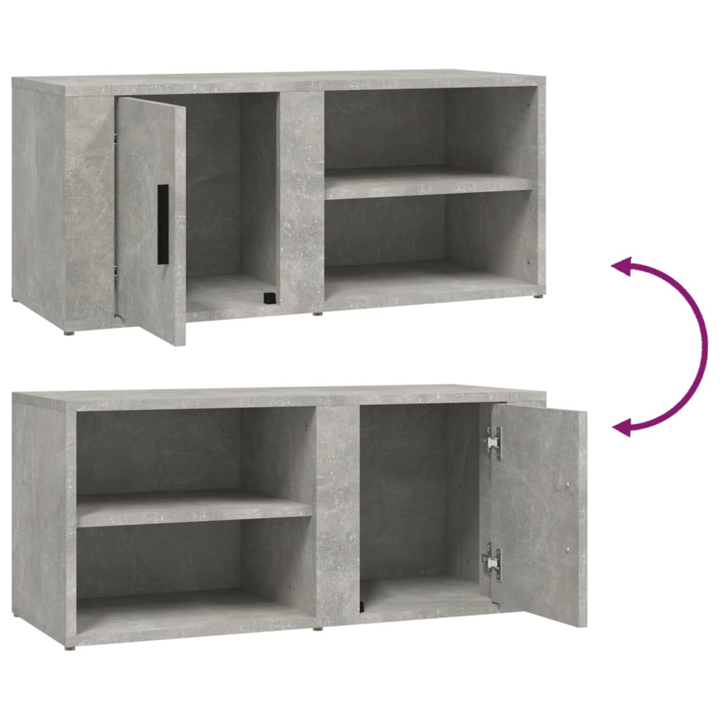 vidaXL TV Cabinets 2 pcs Concrete Grey 80x31.5x36 cm Engineered Wood