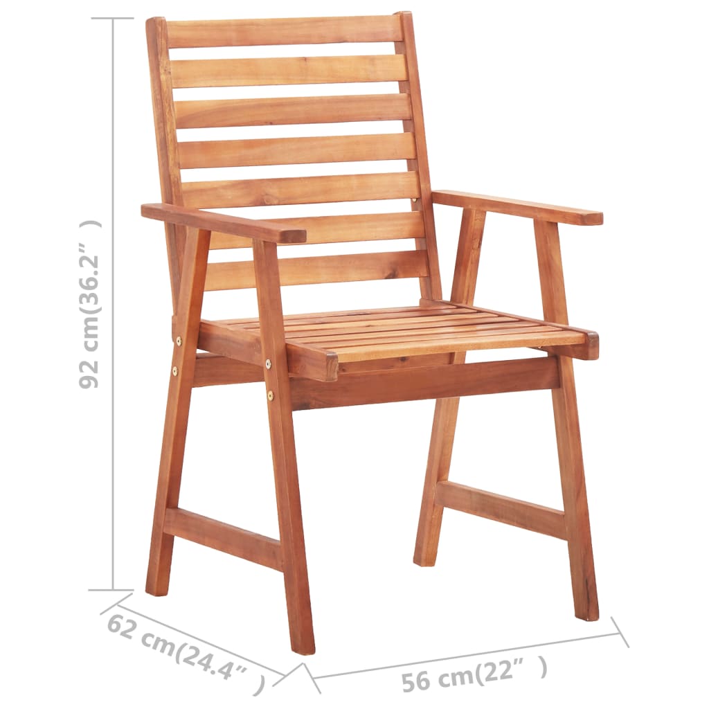 vidaXL Outdoor Dining Chairs 6 pcs Solid Acacia Wood