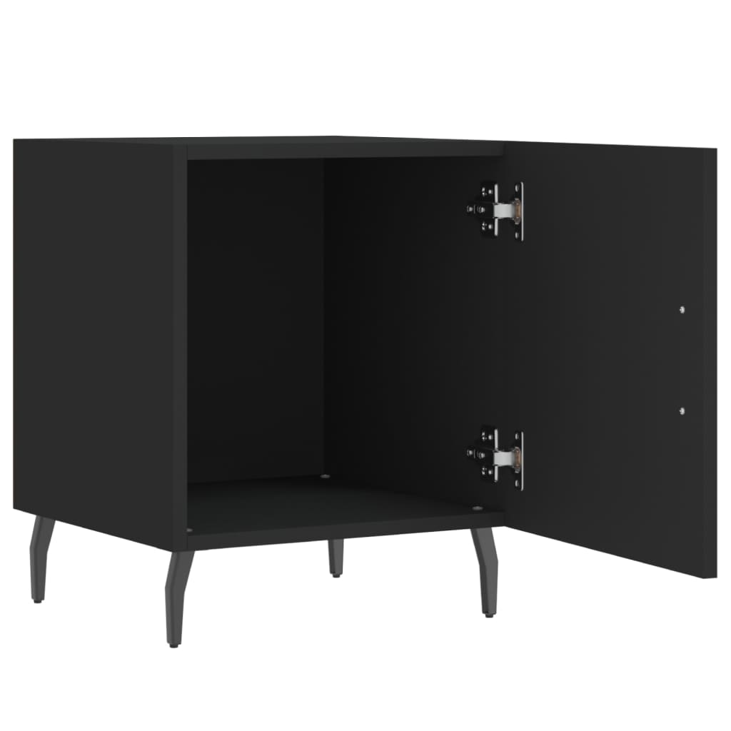 vidaXL Bedside Cabinet Black 40x40x50 cm Engineered Wood