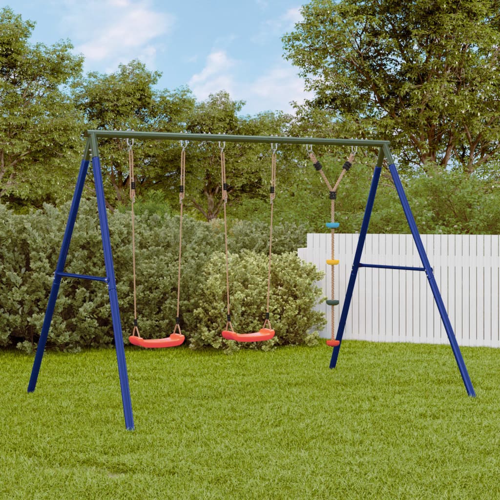 vidaXL Outdoor Swing Set with Swings and Disc Swing