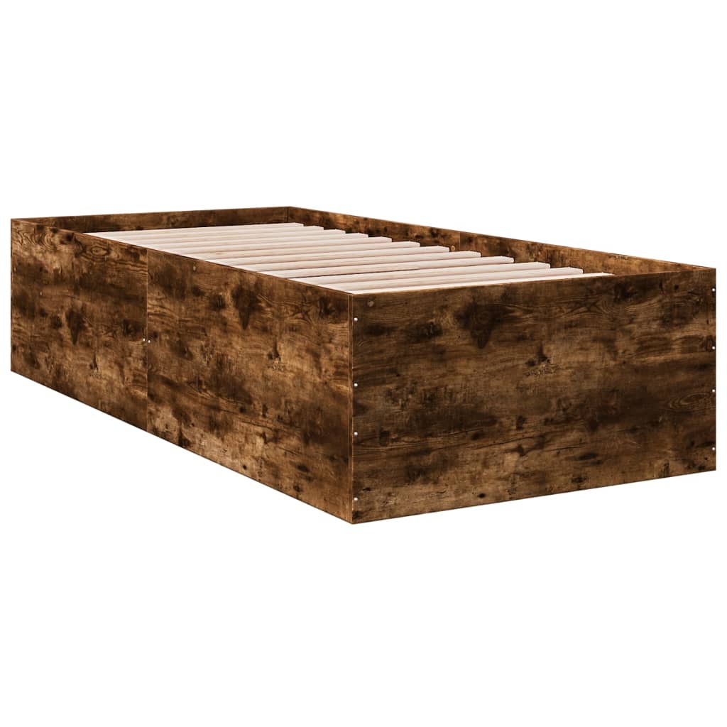 vidaXL Bed Frame without Mattress Smoked Oak 90x190 cm Single