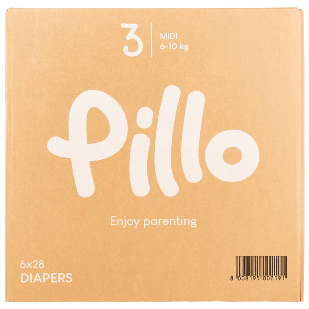 Pillo Baby Nappies 168 pcs Size 3 (6-10 kg)