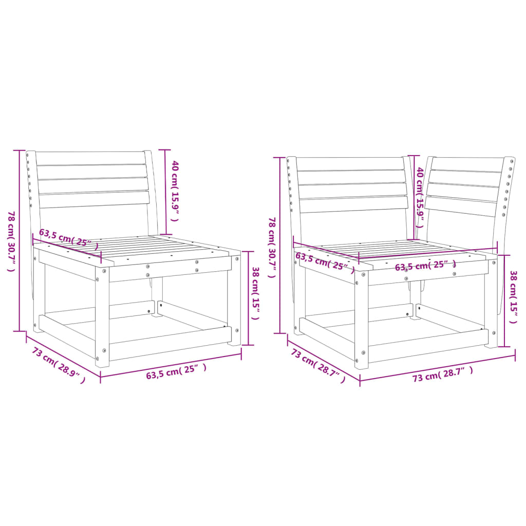 vidaXL 5 Piece Garden Sofa Set Wax Brown Solid Wood Pine