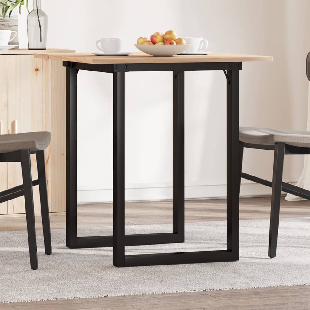 vidaXL Dining Table O-Frame 70x70x75 cm Solid Wood Pine and Cast Iron