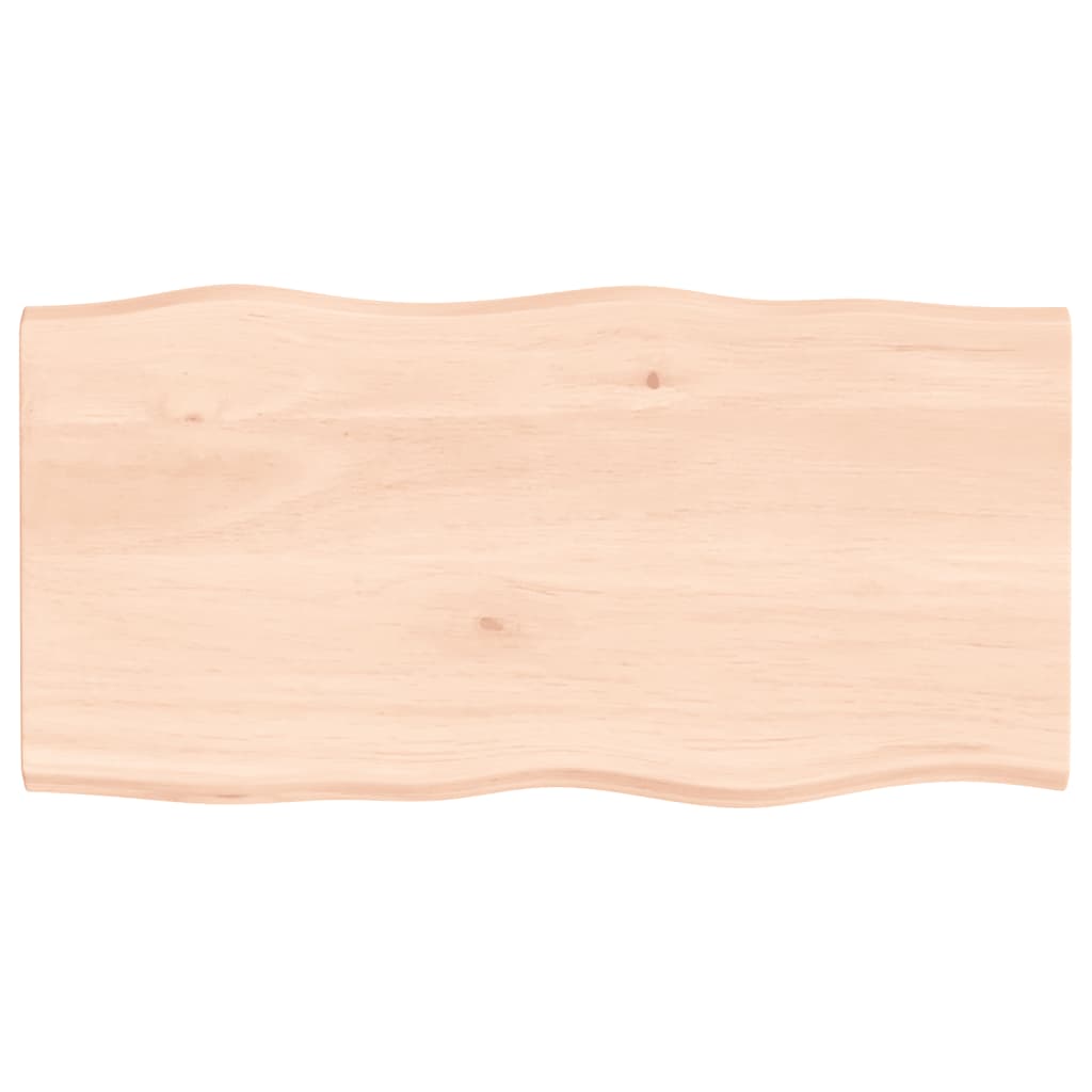 vidaXL Table Top 100x50x2 cm Untreated Solid Wood Oak Live Edge