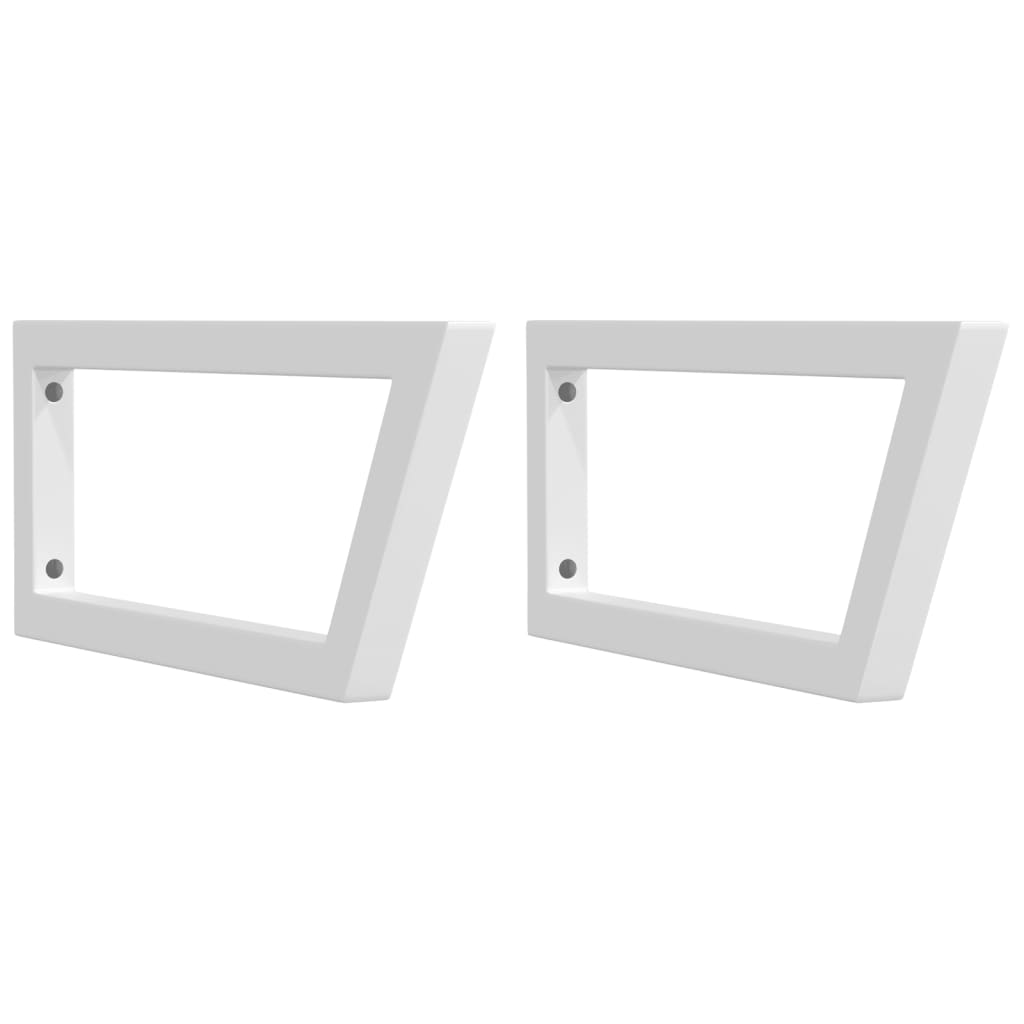 vidaXL Shelf Brackets for Washbasin 2 pcs White Trapezium Steel