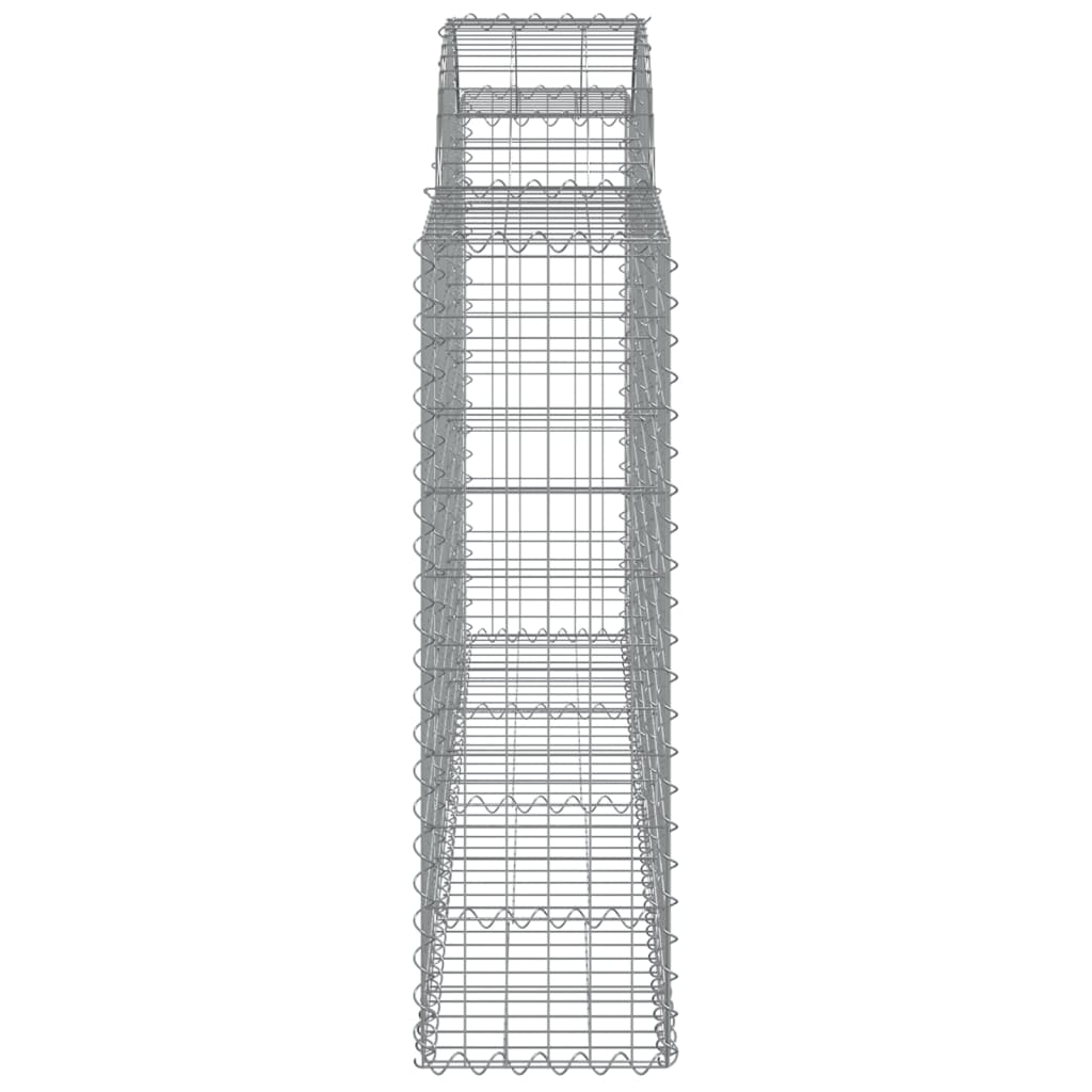 vidaXL Arched Gabion Baskets 15 pcs 200x30x100/120 cm Galvanised Iron