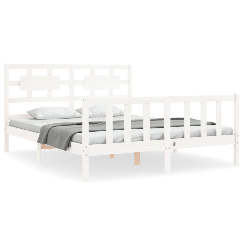 vidaXL Bed Frame without Mattress White 160x200 cm Solid Wood Pine