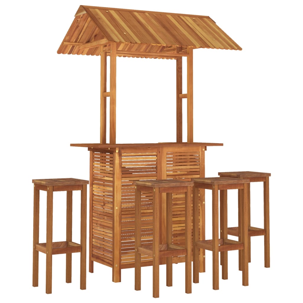 vidaXL 5 Piece Garden Bar Set Solid Wood Acacia