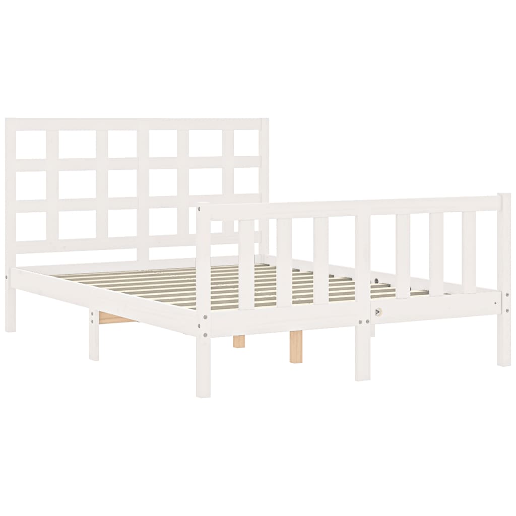 vidaXL Bed Frame without Mattress White 140x190 cm Solid Wood Pine