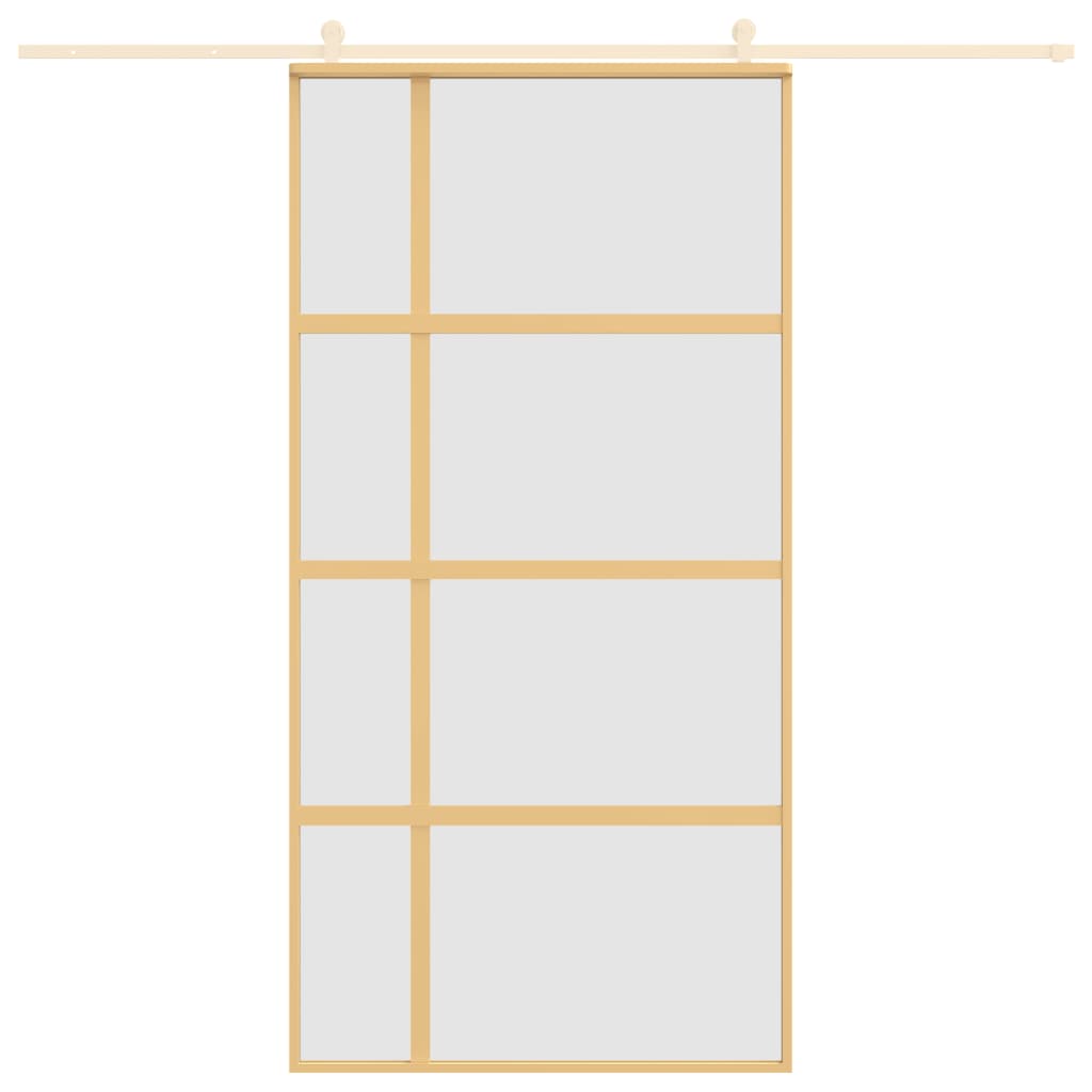 vidaXL Sliding Door Gold 102.5x205 cm Frosted ESG Glass and Aluminium