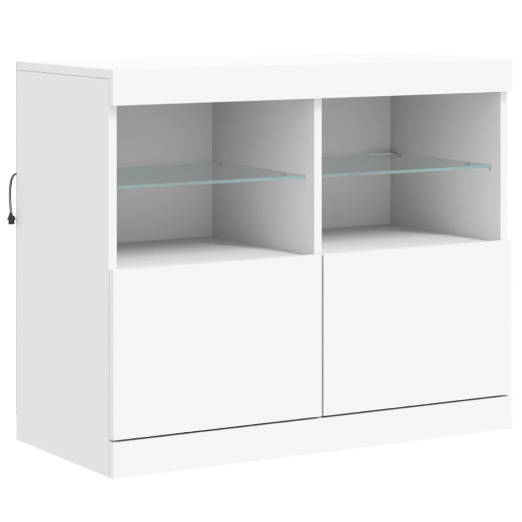 vidaXL Sideboard with LED Lights White 163x37x67 cm