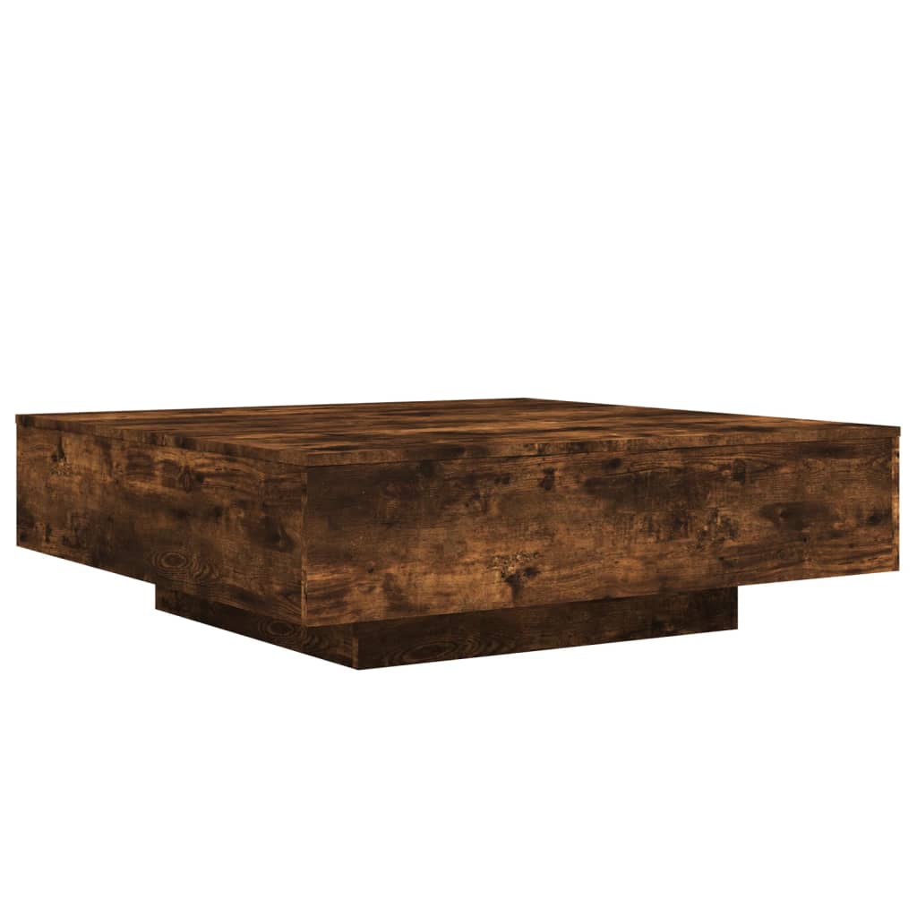 vidaXL Coffee Table with LED Lights Smoked Oak 100x100x31 cm